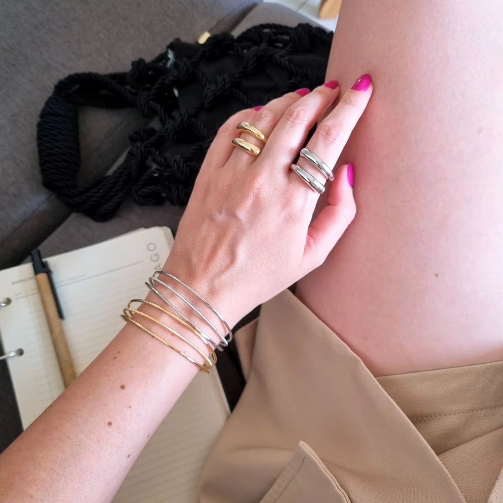 Anel Ajustável Liso Filetes