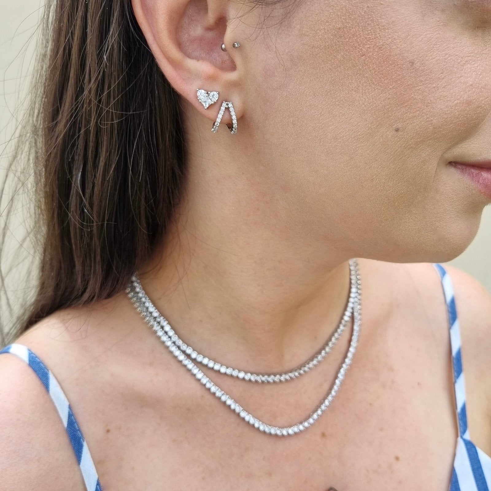 Colar Riviera Três Pontas 45 cm