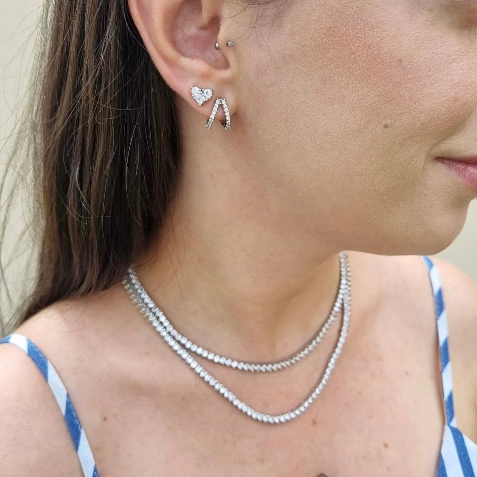 Colar Riviera Três Pontas 40 cm