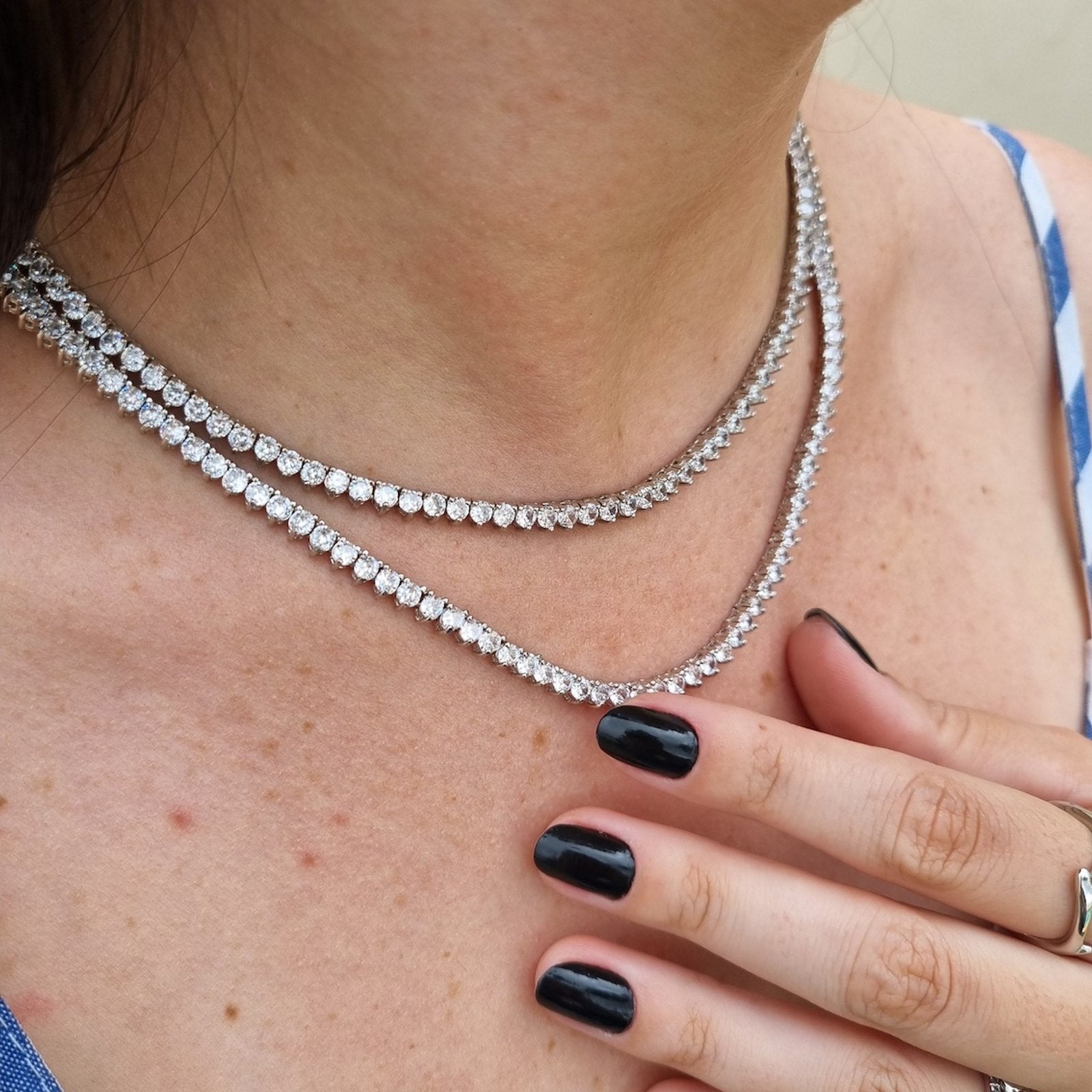 Colar Riviera Três Pontas 45 cm