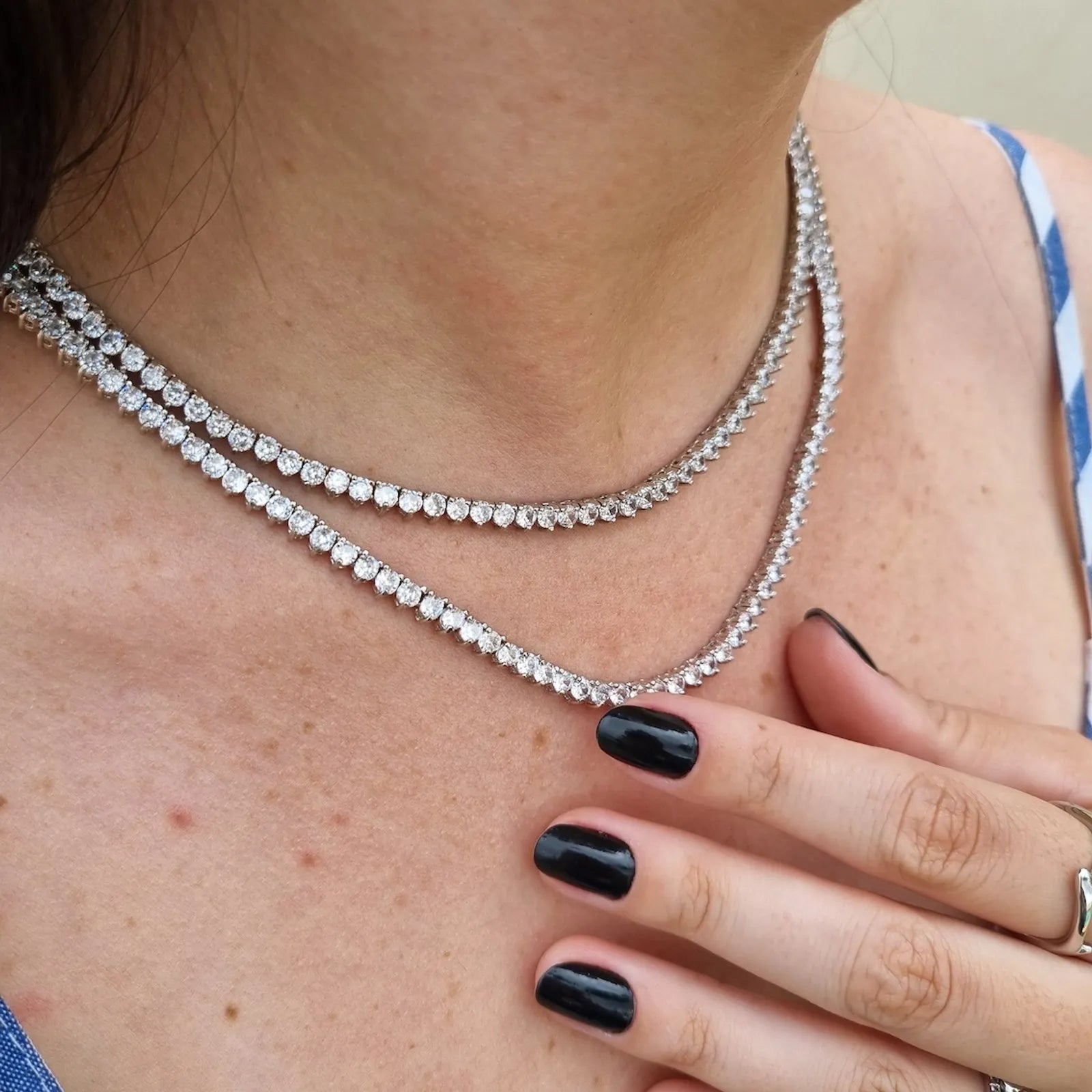 Colar Riviera Três Pontas 40 cm