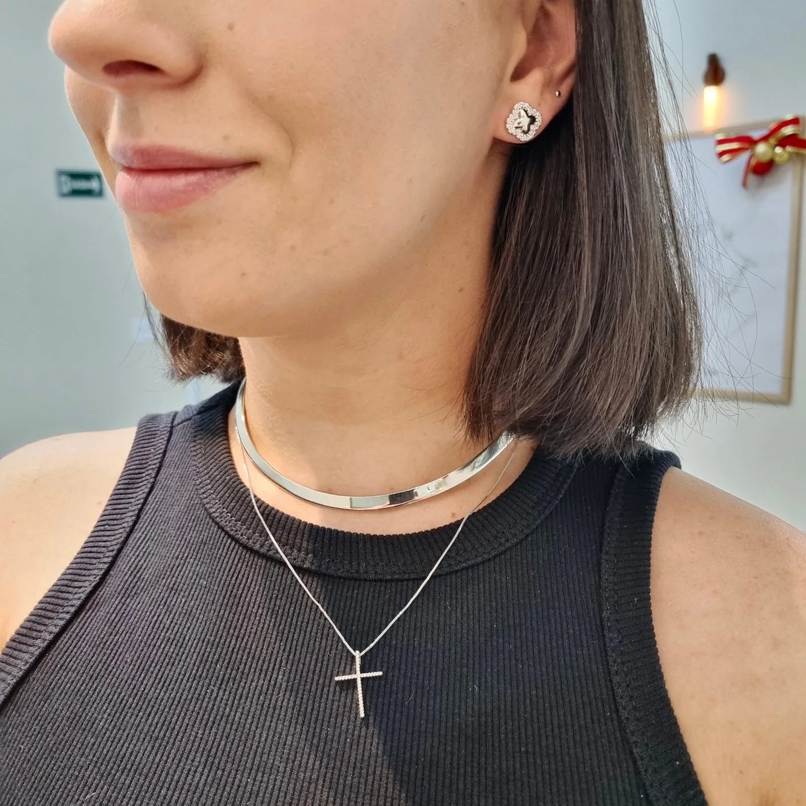 Brinco Trevo Cravejado