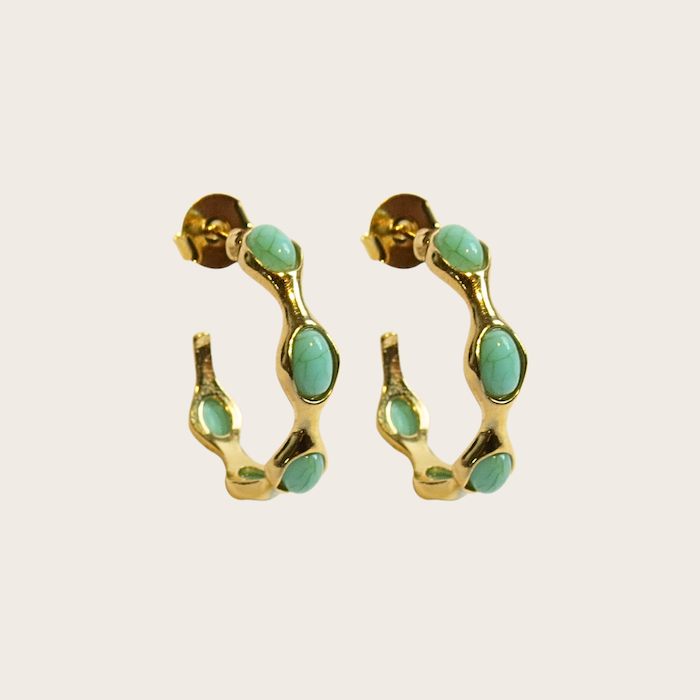 Brinco Argola Bali Turquesa