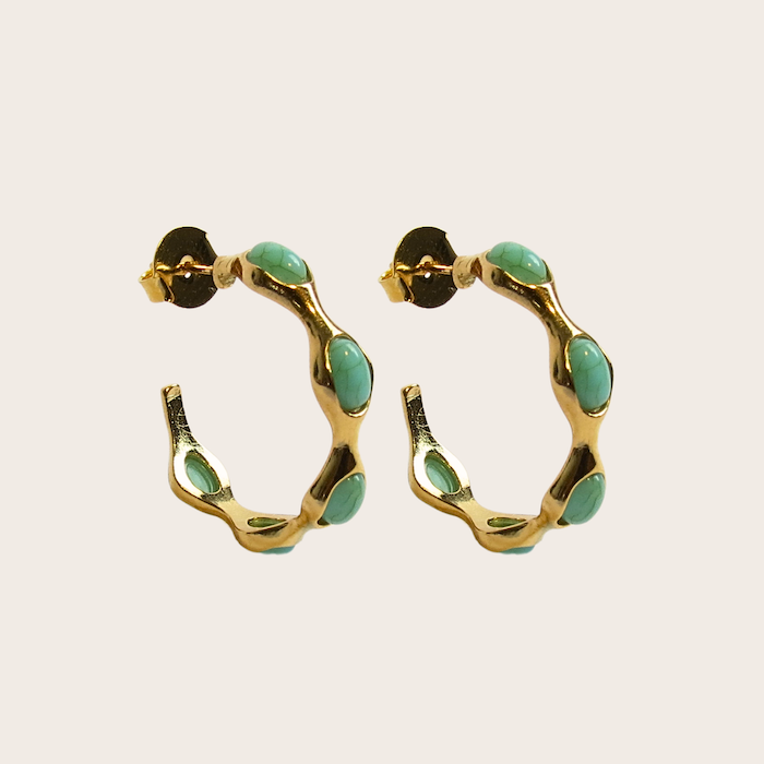 Brinco Argola Bali Turquesa