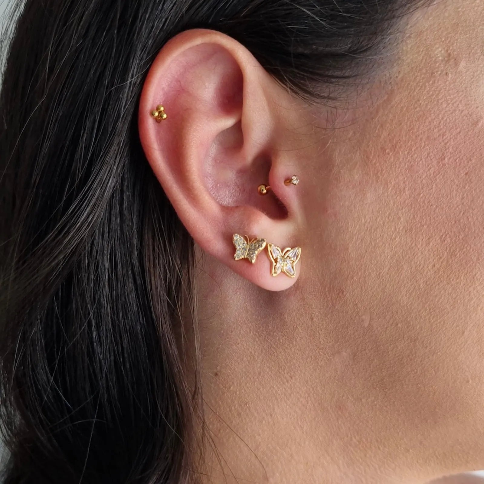 Brinco Borboleta Baguete