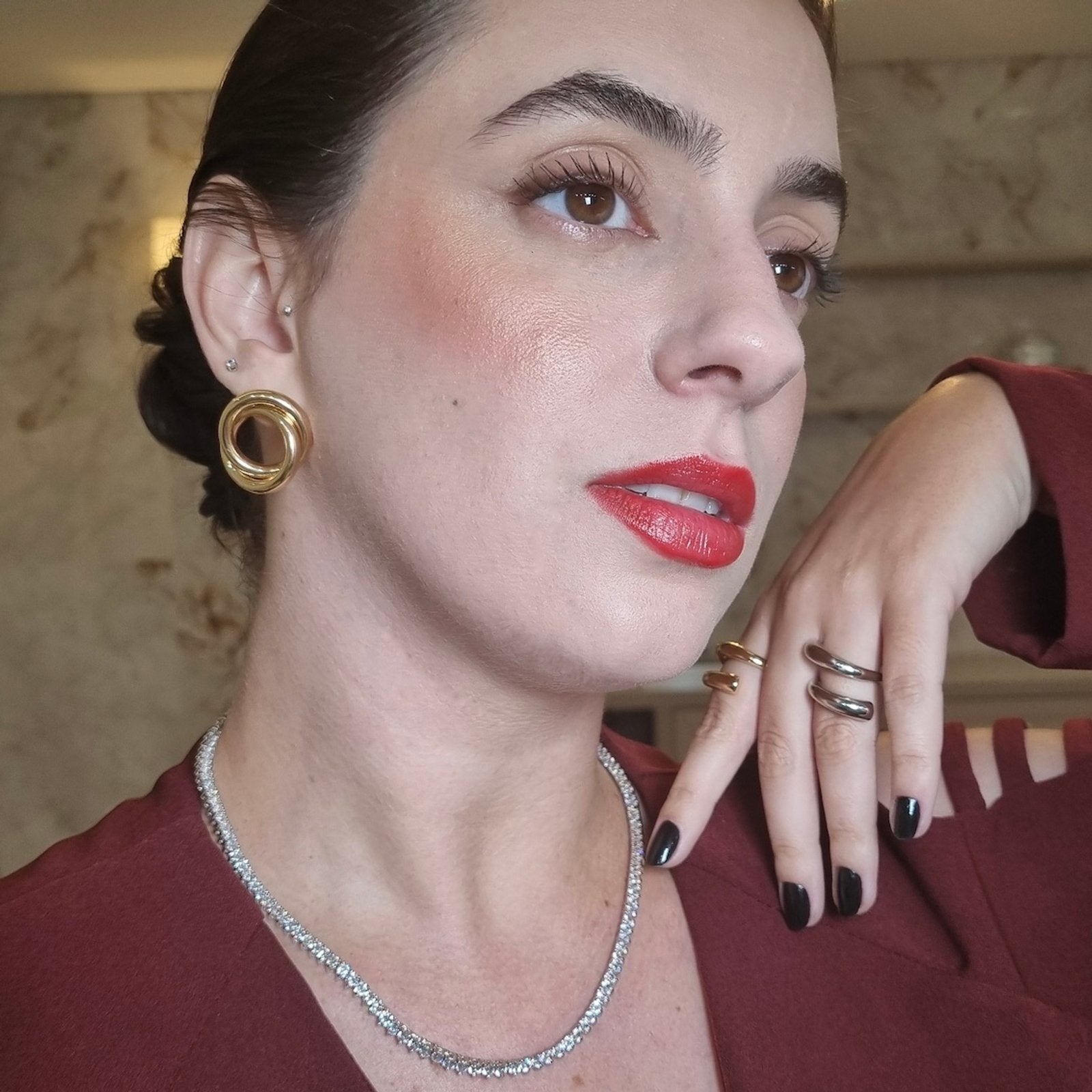 Colar Riviera Três Pontas 45 cm