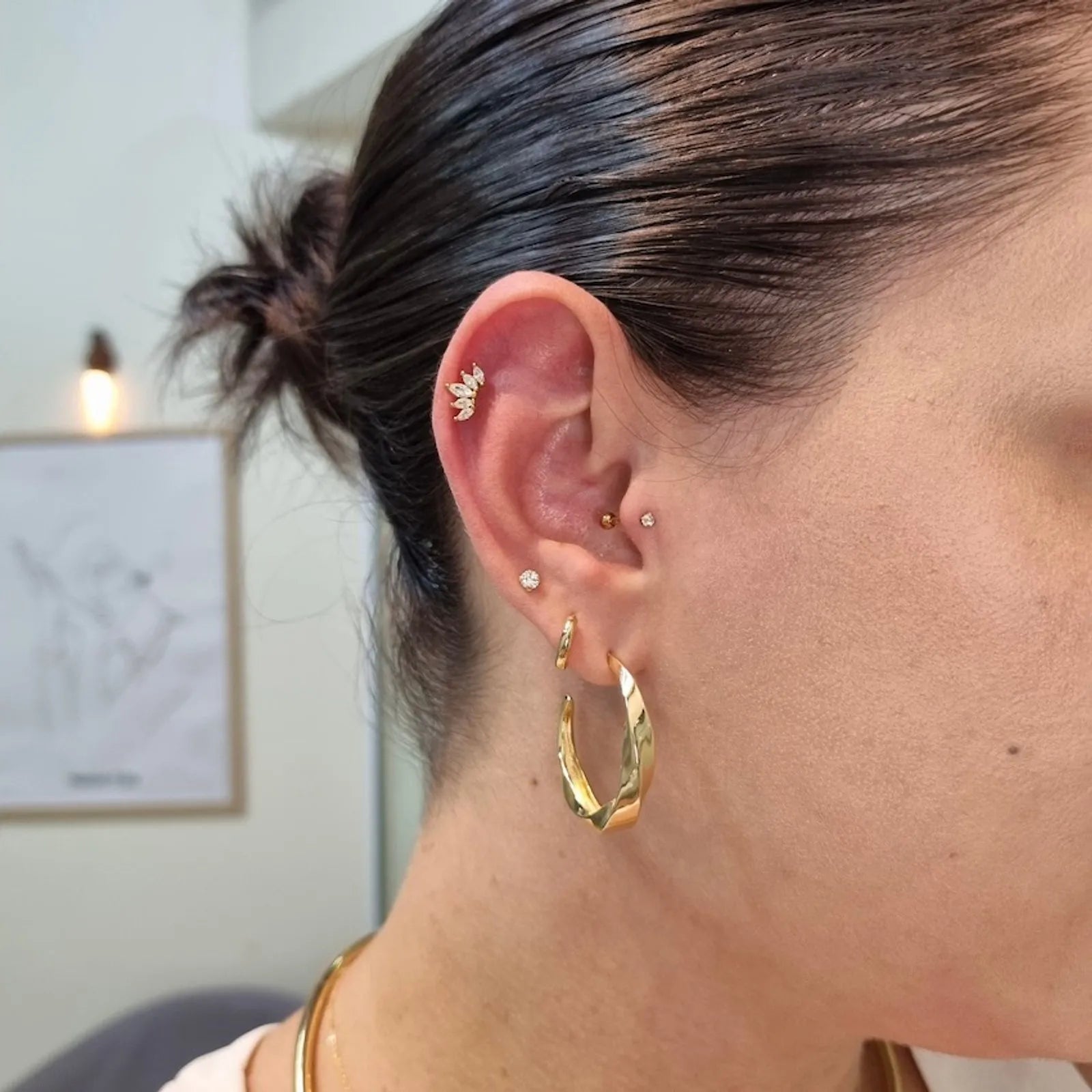 Piercing Ponto de Luz Nano Ouro