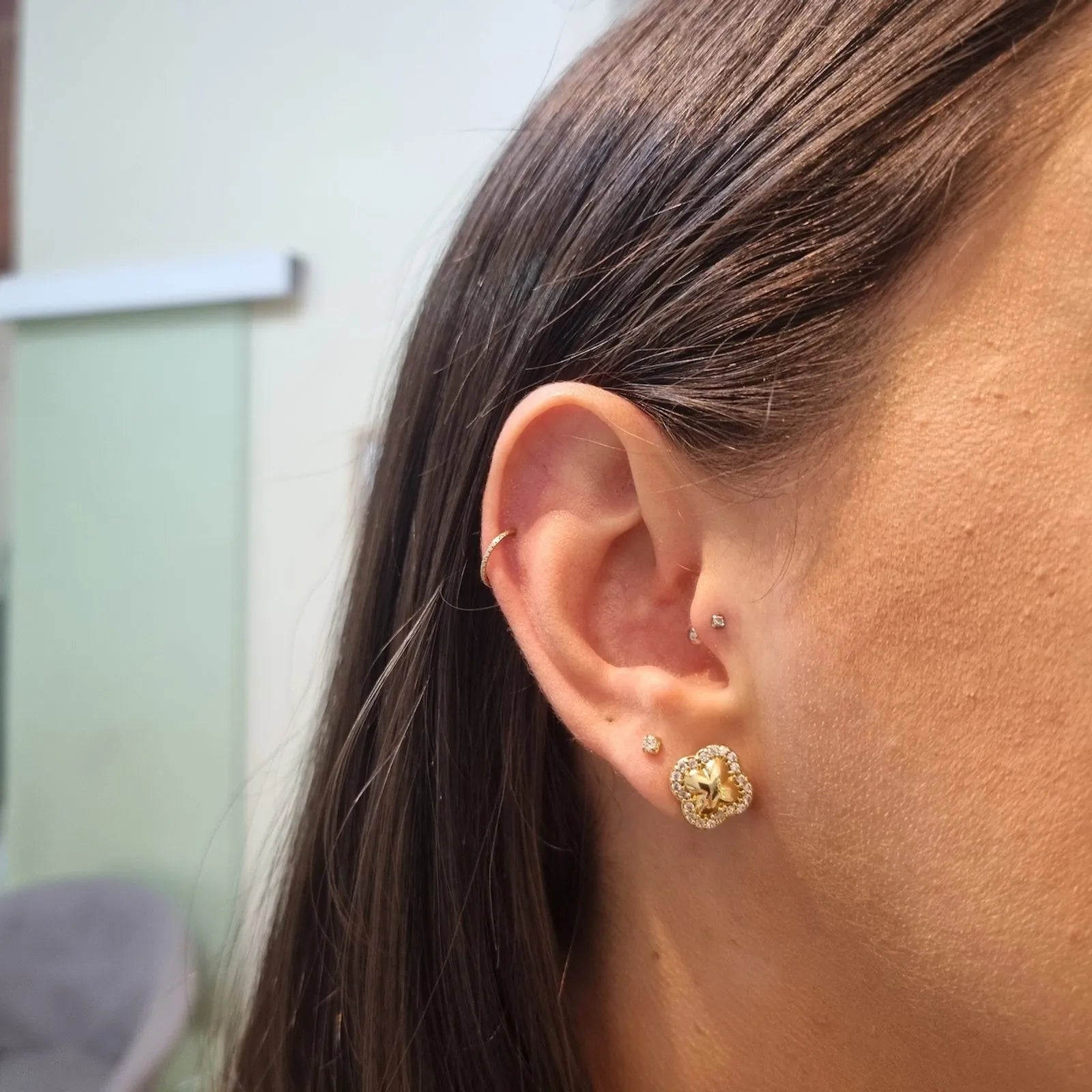 Brinco Trevo Cravejado