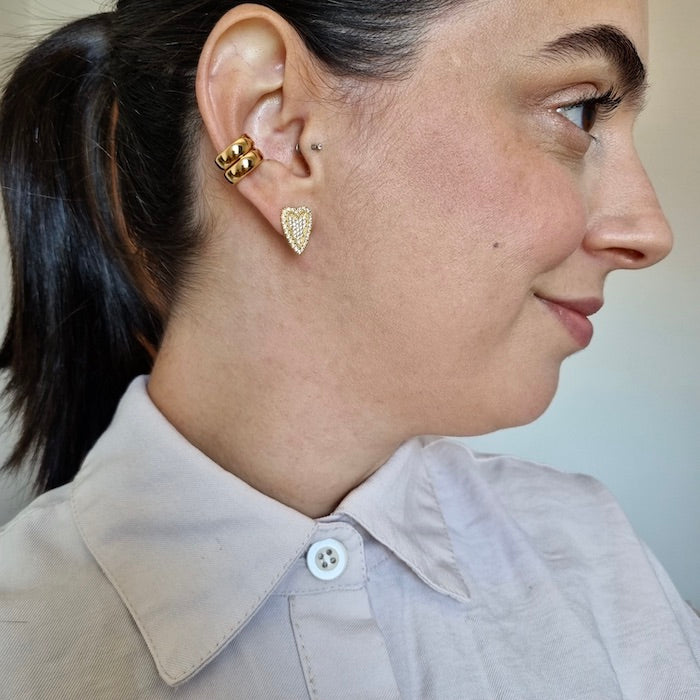 Brinco Coração Cravejado