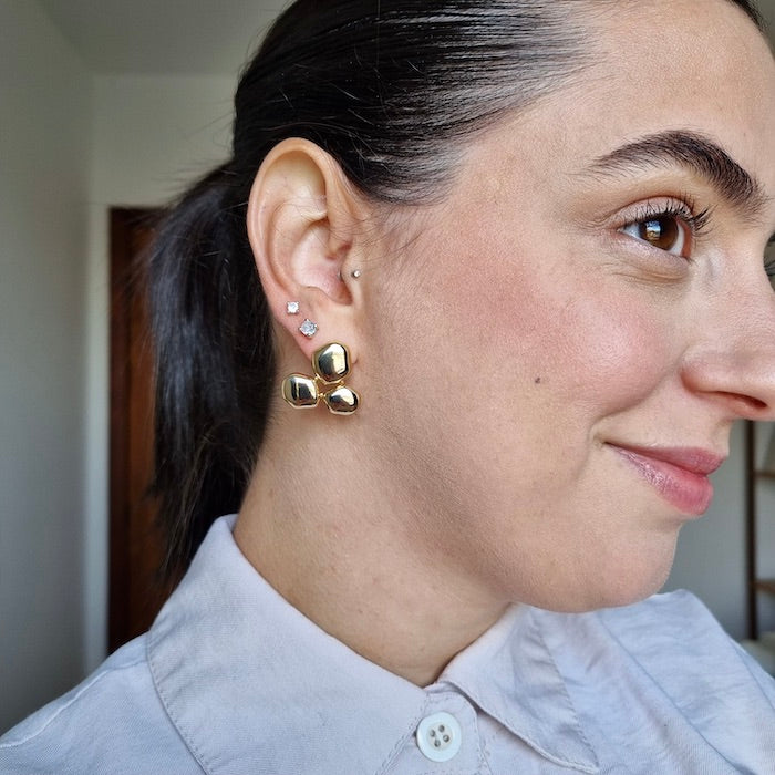 Brinco Ponto de Luz Ródio Branco PP