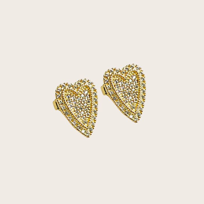 Brinco Coração Cravejado